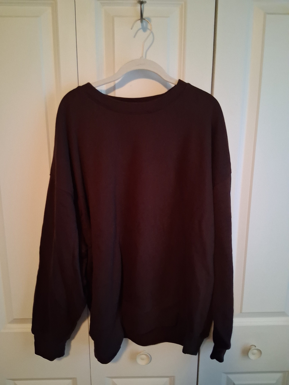 American Eagle Outfitters Everyday Luxe Crewneck Sweatshirt - Dark Brown Xlarge
